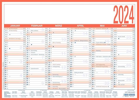 Zettler Arbeitstagekalender 2024 A4 29 X 21 Cm 6 Monate Auf 1