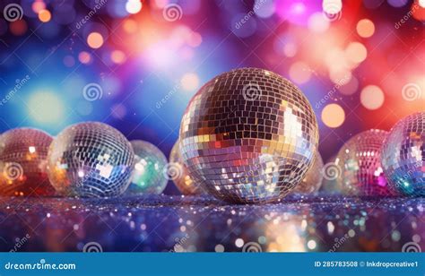 Party Disco Ball With Bright Sparkling Lights Stock Illustration