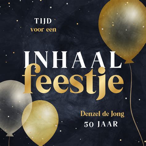 Uitnodiging Inhaalfeestje Met Ballonnen Kaartje2go