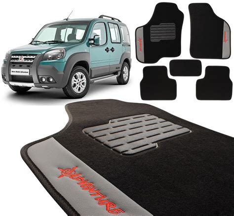 Tapete Carpete Fiat Doblo Adventure Preto Bordado General Car