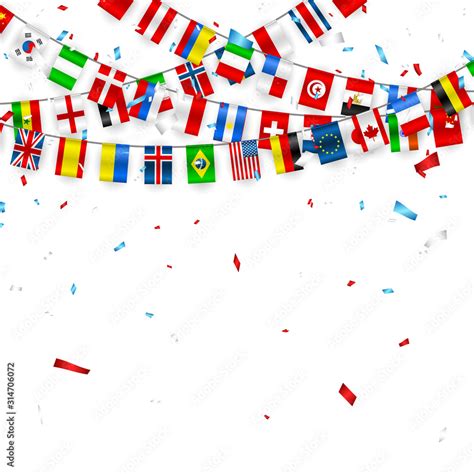 World Cup Football Qatar Fifa Cup Countries Flags Bunting