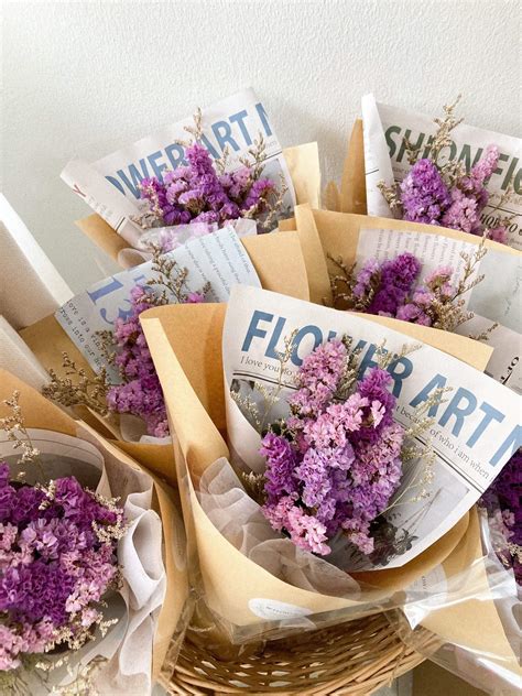 Aesthetic Purple Statice Flower Bouquet - JR Flower Singapore