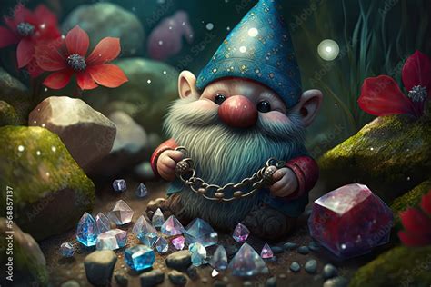 A Gnome With A Twinkling Eye And A Mischievous Grin Tending To Its