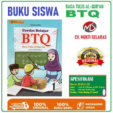 Jual Panduan Cerdas Belajar Baca Tulis Al Quran Btq Sd Mi Kelas 1