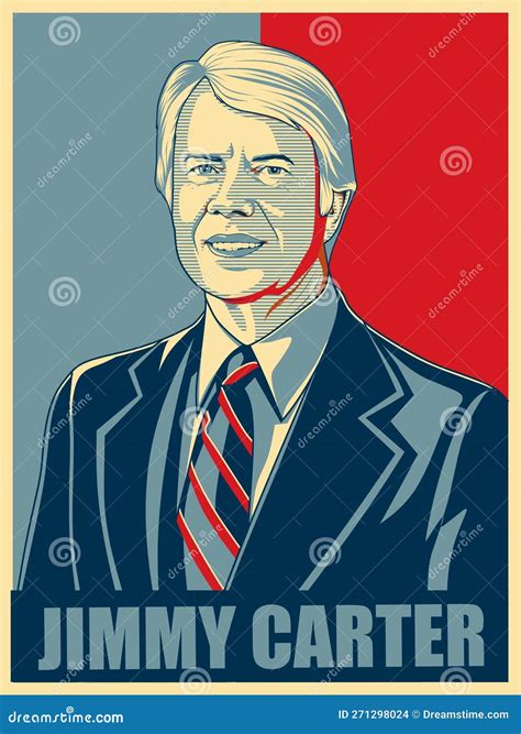 Jimmy Carter Vector Portrait Illustration Editorial Stock Image