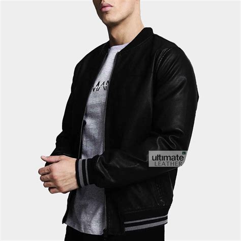 Get Mens Casual Leather Jacket | Rib Knit Jacket Ultimate Leather