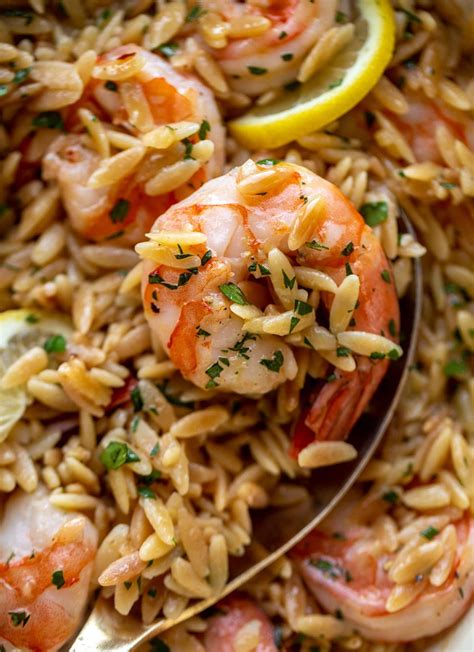 One Pot Garlic Butter Shrimp And Orzo Recipe Potted Shrimp Butter