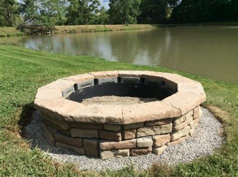 Natural Concrete Products Co In Random Stone Brown Round Fire Pit