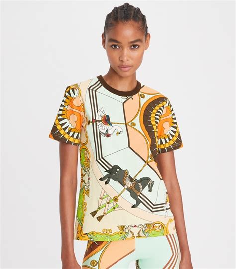 Printed T Shirt Women S Designer Tops Tory Burch