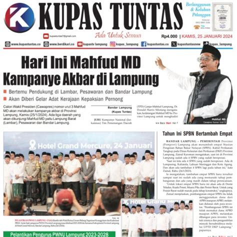 Kupas Tuntas Surat Kabar Harian Kupas Tuntas Edisi Kamis Januari