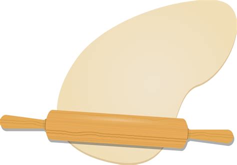 Wooden Rolling Pin On The Dough Clipart Design Illustration Png