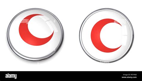 Button Red Crescent Symbol Stock Photo - Alamy