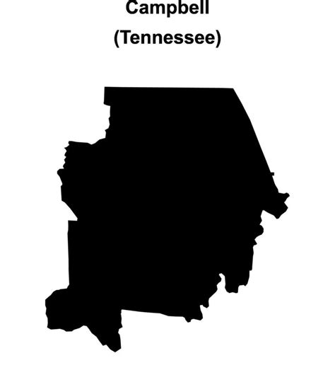 Campbell County Tennessee Blank Outline Map 47450093 Vector Art At