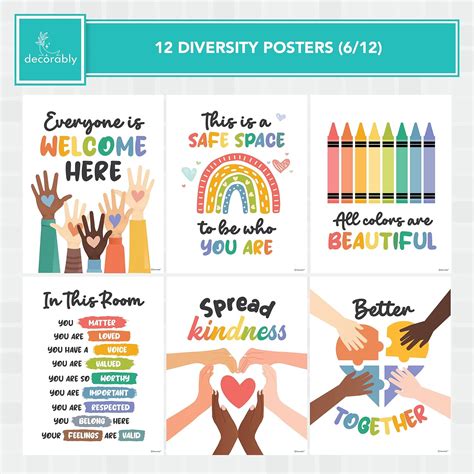 Decorably Diversity Posters For Classroom 12 Multicultural Posters