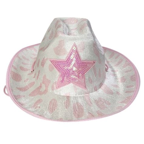 Gorro Cowboy Blanco Estrella Rosa