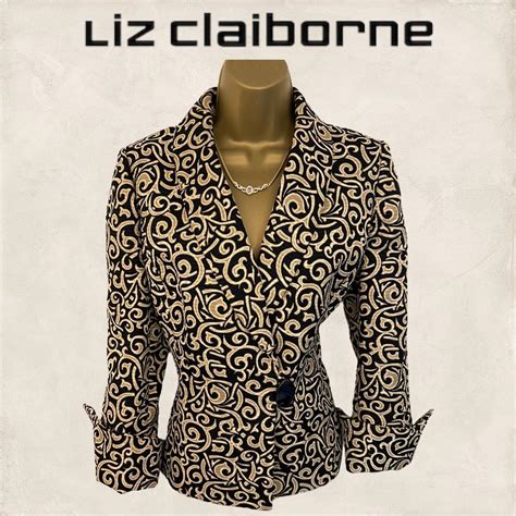 Liz Claiborne Women S Black And Cream Depop