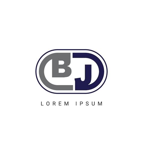 Diseño del logotipo de la letra bj o jb con un diseño inicial de la