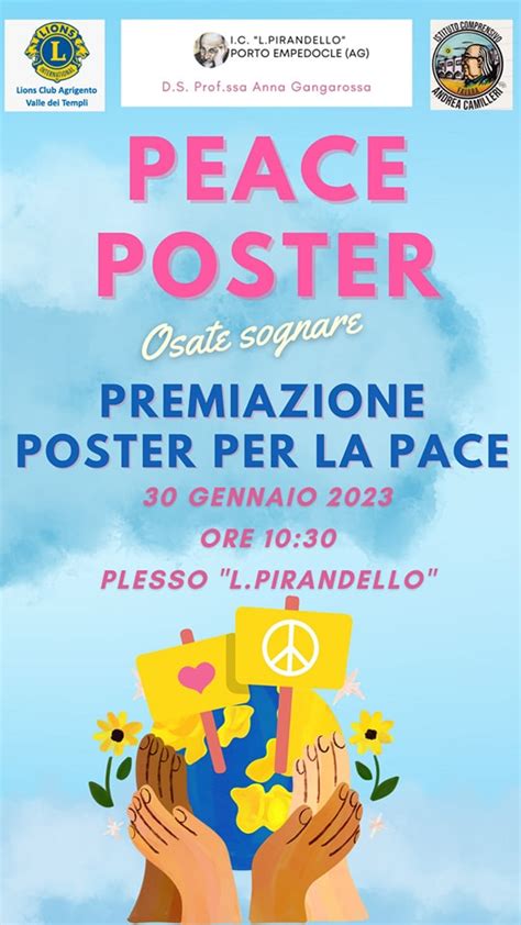 Un Poster Per La Pace Patrocinato Dal Lions Club Agrigento