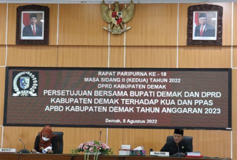 Rapat Paripurna Ke Kabupaten Demak Masa Sidang Ii Tahun