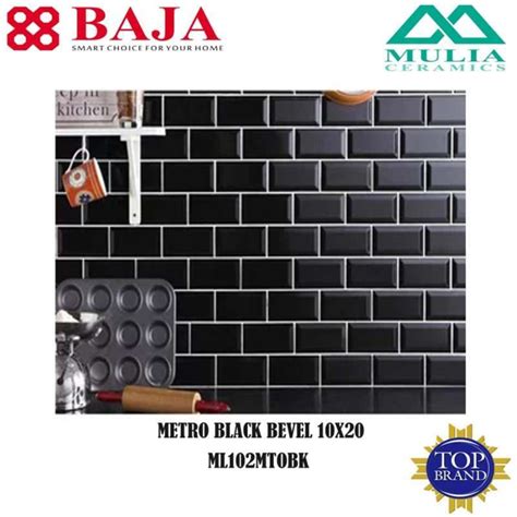 Jual Keramik Dinding Metro Black Bevel 10X20 Di Seller Baja 88 Home