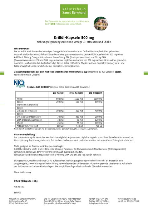 Krill L Kapseln Jetzt Online Kaufen Kr Uterhaus Sanct Bernhard