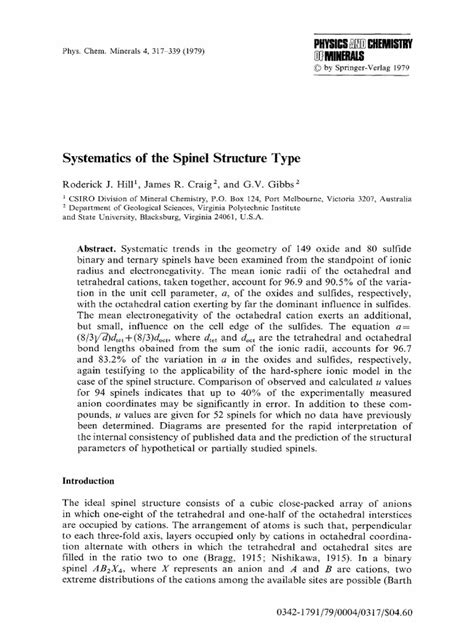 Systematics of The Spinel Structure Type | PDF | Ionic Bonding | Ion