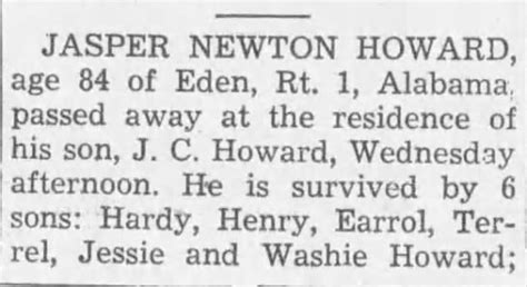 Jasper Newton Howard 1859 1945 Find A Grave Memorial