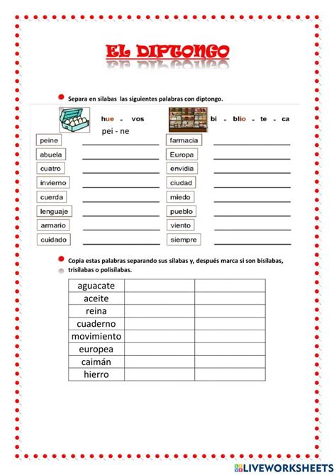 Actividad Interactiva De El Diptongo Para 2DO Puedes Hacer Los