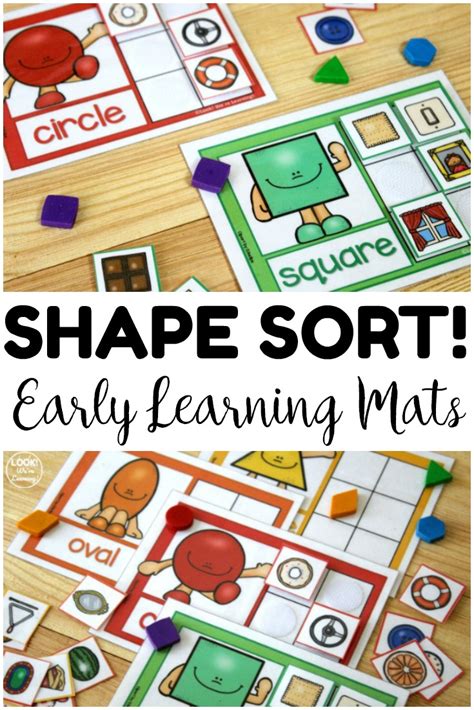 Shape Sort! Shape Sorting Activity Mats for Kids - Look! We're Learning!