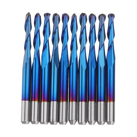 Drillpro Pcs Mm Shank Blue Coated Spiral Ball Nose End Mill