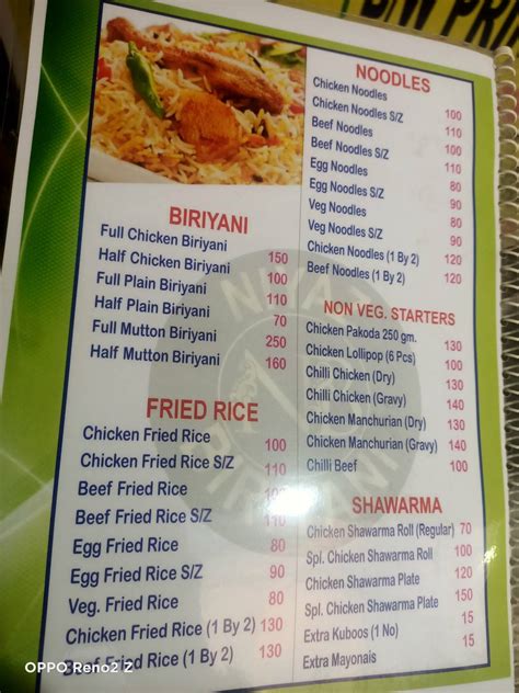 Menu At Niyaz Biryani Chennai