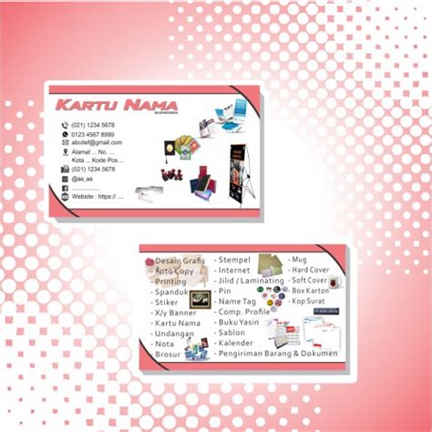 Jual Print Cetak Kartu Nama Art Carton Gr Sisi Laminating Glossy