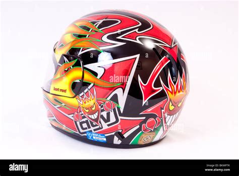 Motorcycle Crash Helmet Stock Photo - Alamy