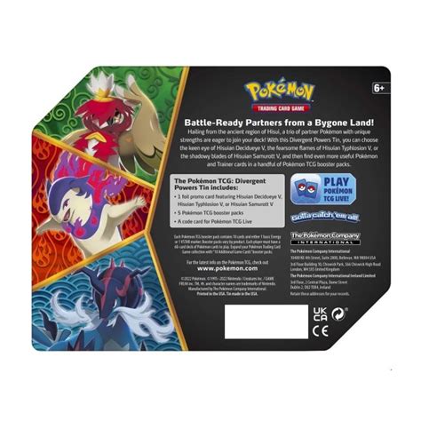 Pokémon TCG Divergent Powers Tin Hisuian Typhlosion V Pokémon