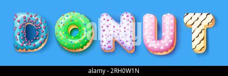 Donut Icing Pink Upper Latters A Font Of Donuts Bakery Sweet