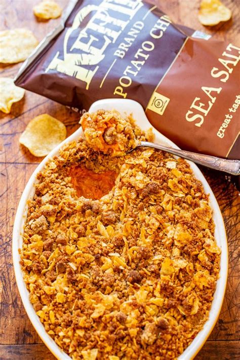 Sweet Potato Casserole With Potato Chip Topping Recipe Sweet Savory Sweet Potato Casserole