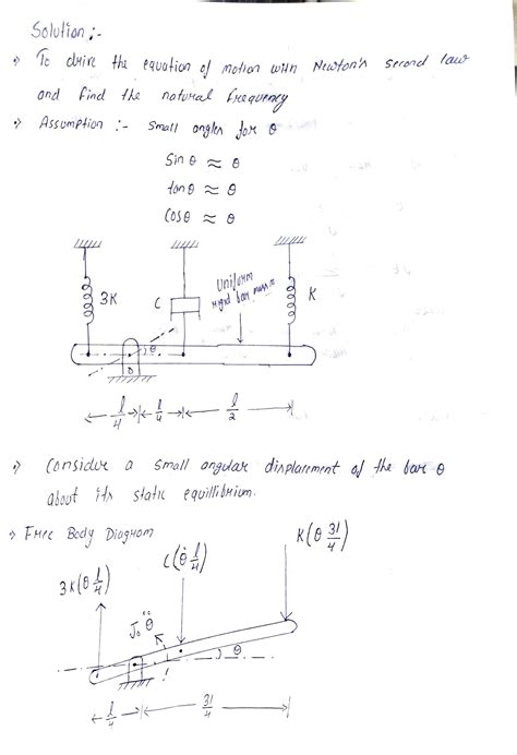 Solved Derive The Equation Of Motion With Newton S Second Law And