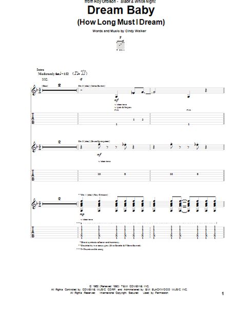 Dream Baby How Long Must I Dream Guitar Tab Zzounds