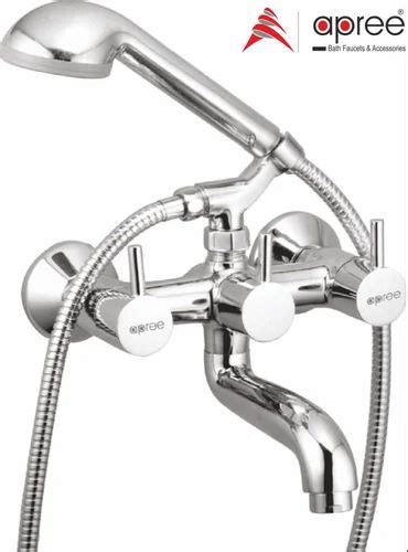 Italian Three Handle Apree Wall Mixer With Telephonic Crutch Florentine