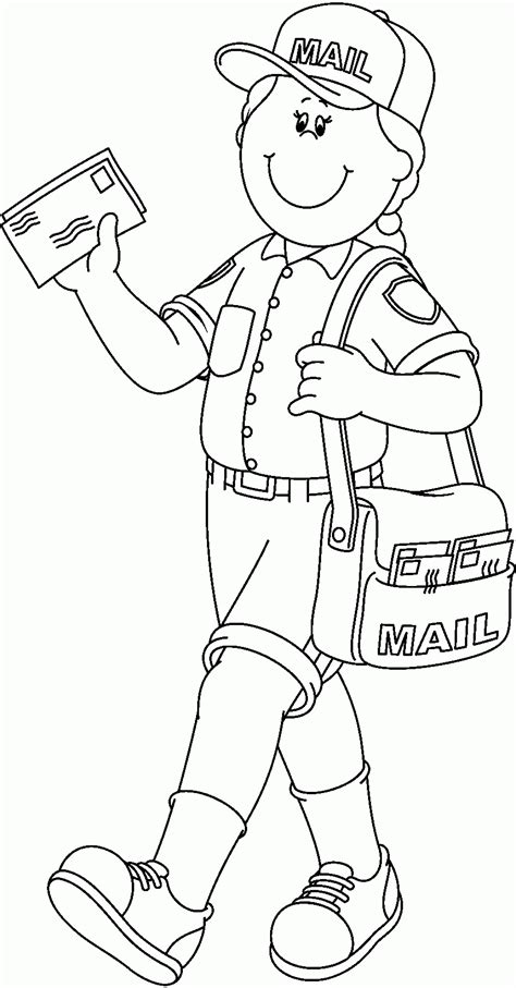 10 Pics Of Mailman Community Helper Coloring Pages - Community ... - Coloring Home