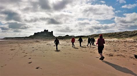 Bamburgh To Seahouses Walk Rd April Strolls With Poles