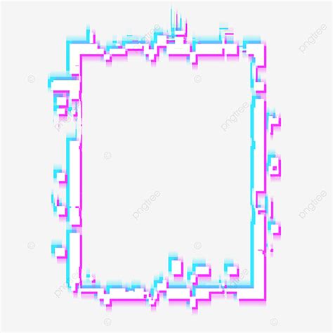 Square Glitch Png Picture Futuristic Square Glitch Border Frame