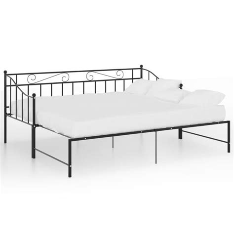 Cadre de canapé lit extensible Noir Métal 90x200 cm HURRISE LIA