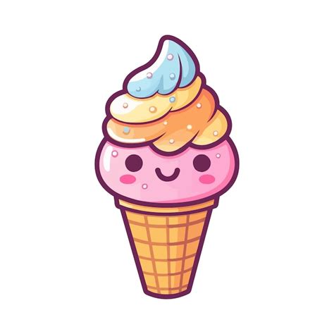 Ilustración de vector de cono de helado Vector Premium