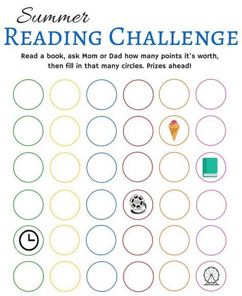 Summer Reading Chart And Reward System For The Kidlets Reading Charts