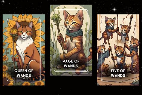 Cat Tarot Deck Unique Cat Themed Tarot Mystical Feline Oracle 78 Hand