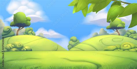 Nature landscape. Park. 3d vector background Stock Vector | Adobe Stock