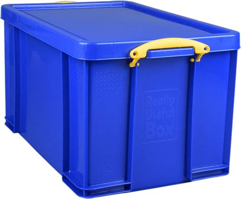 Really Useful Caja Plástica Con Tapa Y Asas 84 Litros Color Azul