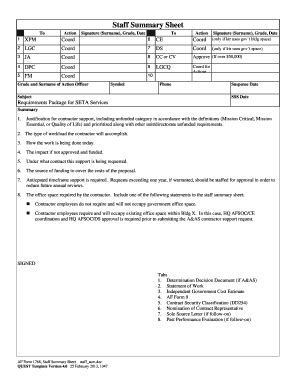 Electronic Staff Summary Sheet 2013-2025 Form - Fill Out and Sign Printable PDF Template ...