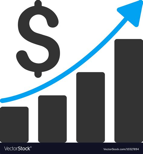 Sales Growth Chart Flat Icon Royalty Free Vector Image